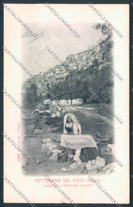 L'Aquila Pettorano Gizio Lavandaie STRAPPINO cartolina MV9700 – fronte