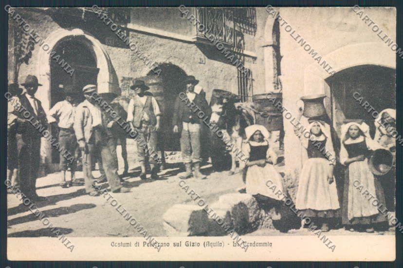 L'Aquila Pettorano Gizio Vendemmia STRAPPINO cartolina MV9705 – fronte