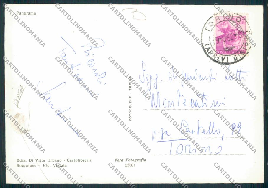 L'Aquila Roccaraso PIEGA foto FG cartolina MV9713 – retro