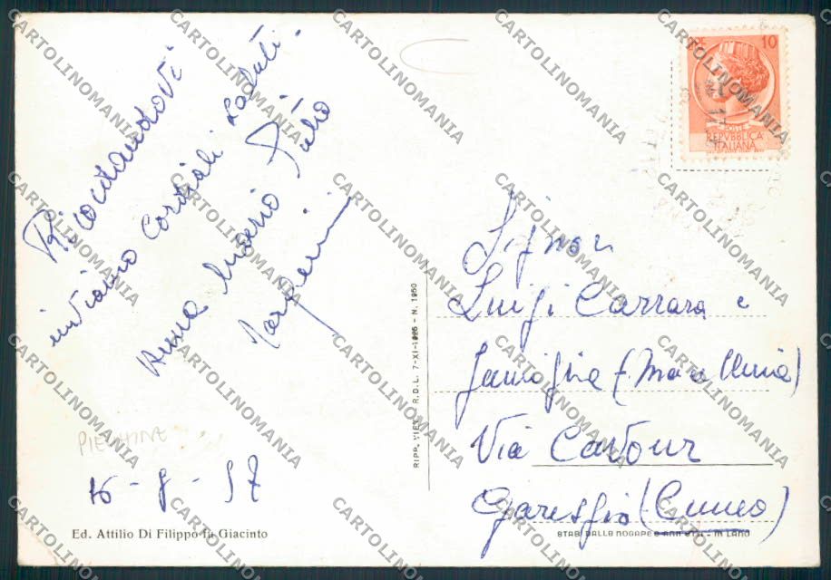 L'Aquila Alfedena PIEGHINE FG cartolina MV9715 – retro
