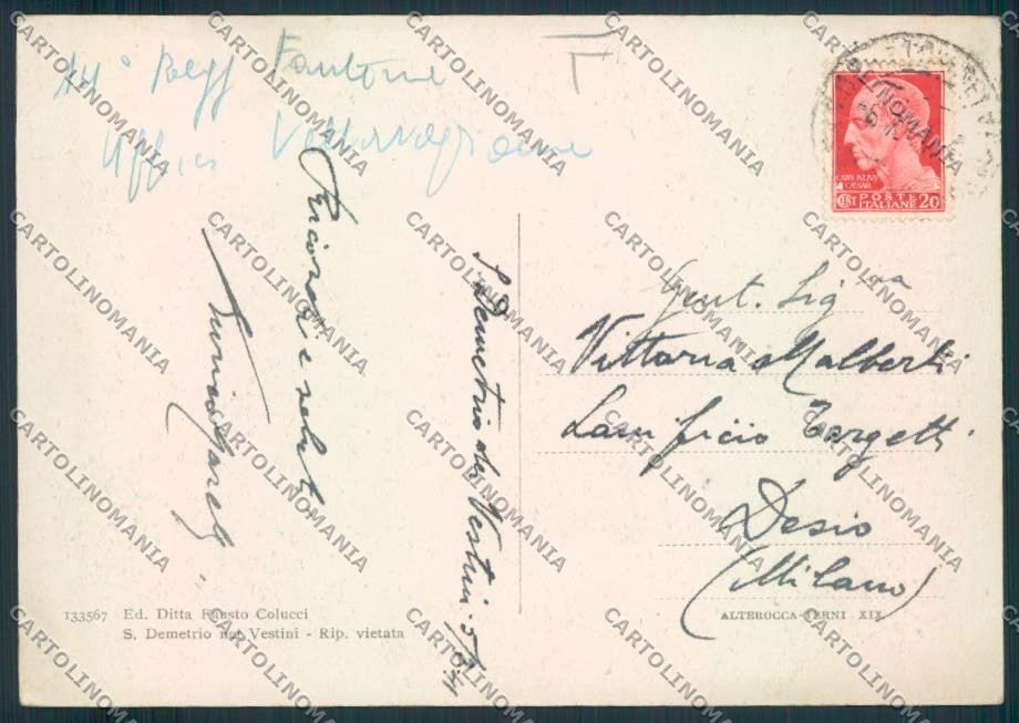 L'Aquila San Demetrio nei Vestini FG cartolina MV9736 – retro