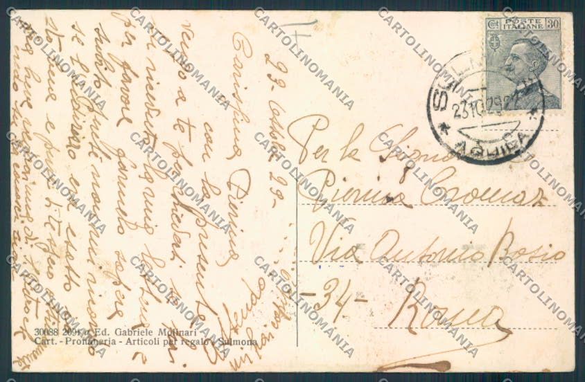 L'Aquila Scanno Costumi cartolina MV9782 – retro