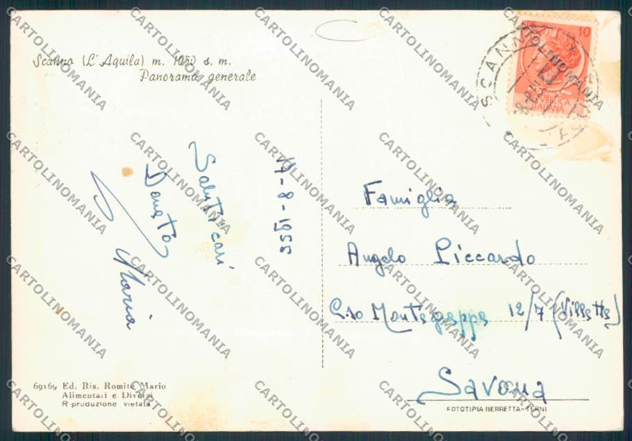 L'Aquila Scanno foto FG cartolina MV9790 – retro