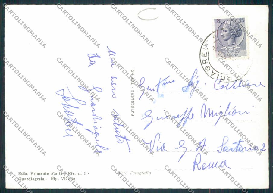 Chieti Guardiagrele ADESIVO foto FG cartolina MV9908 – retro