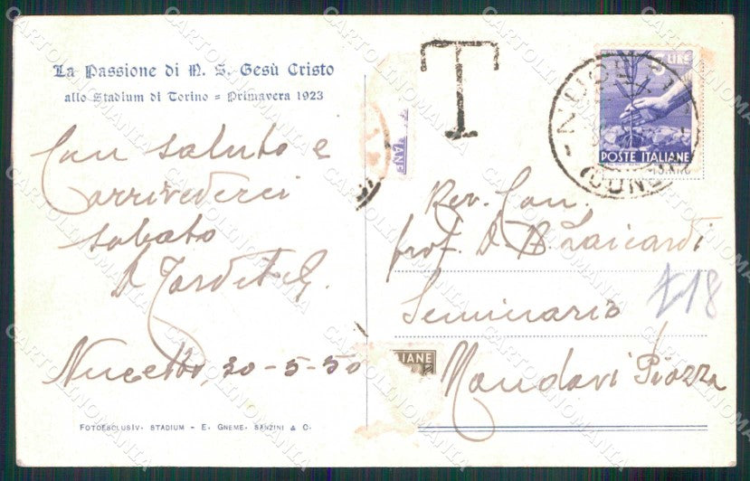 Torino Città Stadium Passione di Cristo Rappresentazione Foto cartolina MX0010 – retro
