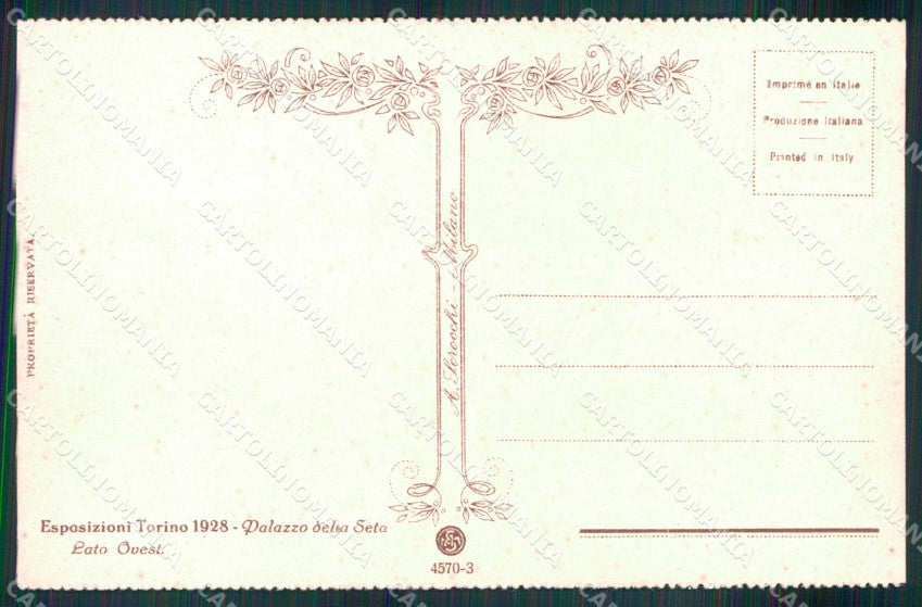 Torino Città Esposizione Palazzo Seta Lato Ovest cartolina MX0032 – retro