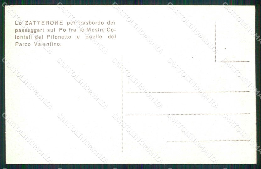 Torino Città Esposizione Zatterone Trasbordo Passeggeri cartolina MX0041 – retro