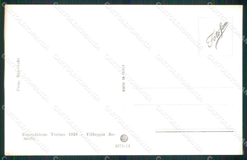 Torino Città Esposizione Villaggio Somalo Foto cartolina MX0049 – retro
