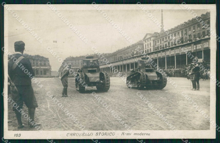 Torino Città Carosello Storico Armi Moderne Foto cartolina MX0079 – fronte