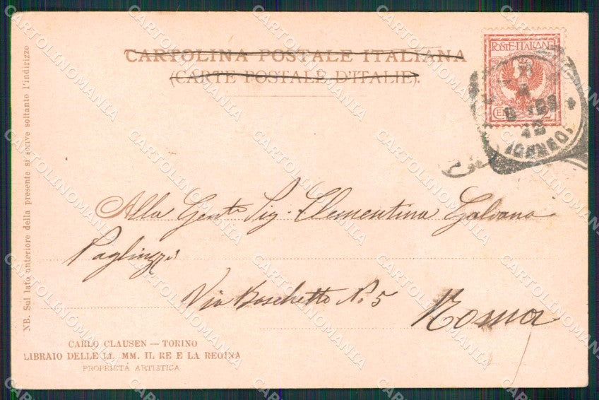 Torino Città Castello Medioevale Monumento Duca Genova cartolina MX0081 – retro