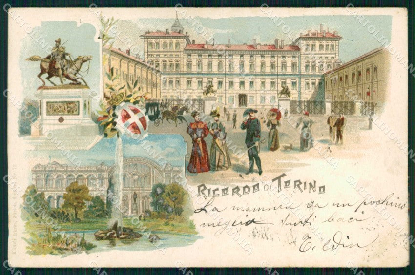 Torino Città Ricordo di Palazzo Reale Fontana Kunzli 72 cartolina MX0082 – fronte