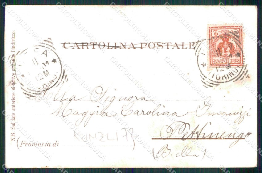 Torino Città Ricordo di Palazzo Reale Fontana Kunzli 72 cartolina MX0082 – retro