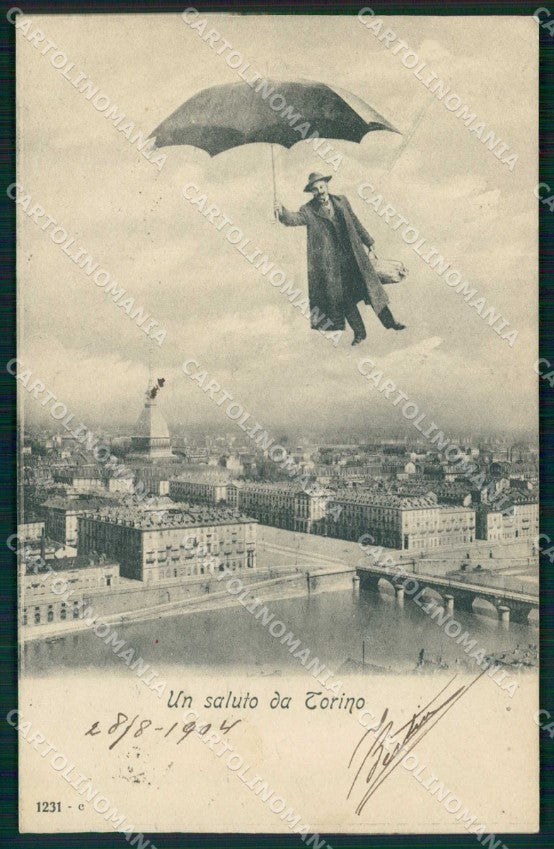 Torino Città Saluto da Veduta Generale Mary Poppins cartolina MX0099 – fronte