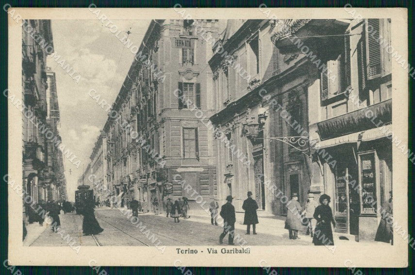 Torino Città Via Garibaldi Tram cartolina MX0105 – fronte