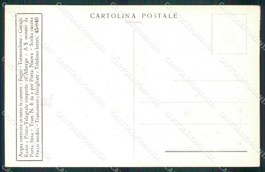 Torino Città Via Garibaldi Corso Palestro Albergo Casalegno cartolina MX0108 – retro