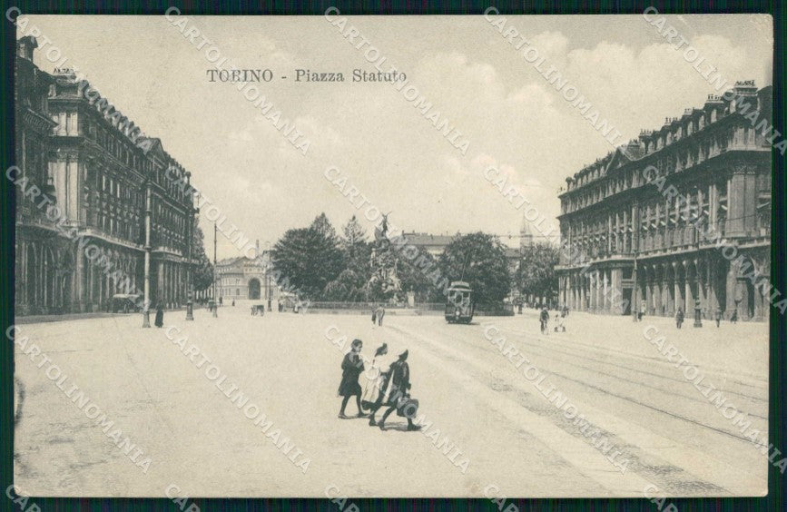 Torino Città Piazza Statuto Tram PIEGHINE cartolina MX0116 – fronte
