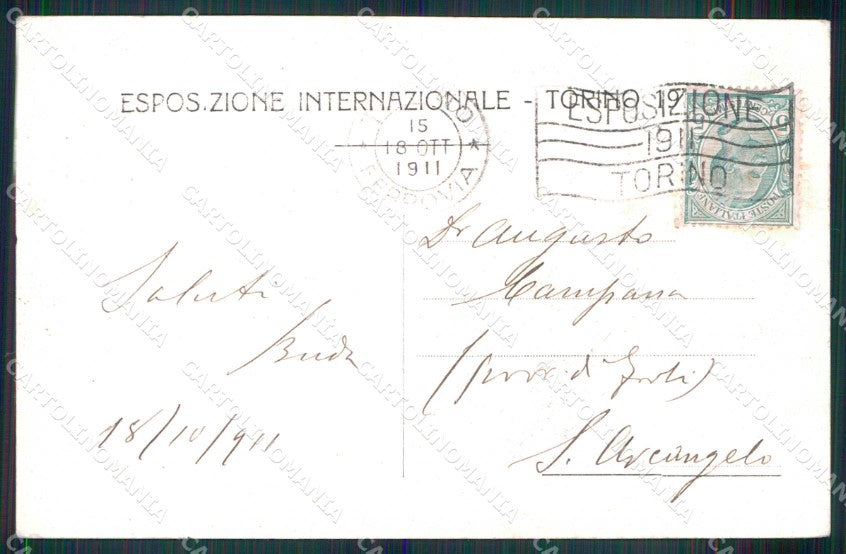 Torino Città Piazza San Carlo Tram cartolina MX0127 – retro