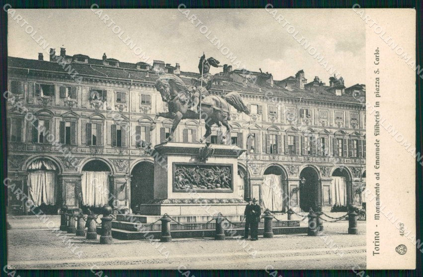 Torino Città Piazza San Carlo Monumento Emanuele Filiberto cartolina MX0139 – fronte