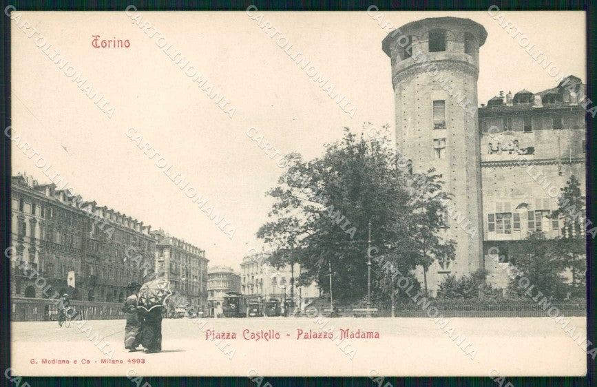 Torino Città Piazza Castello Tram Palazzo Madama Modiano 4993 cartolina MX0143 – fronte
