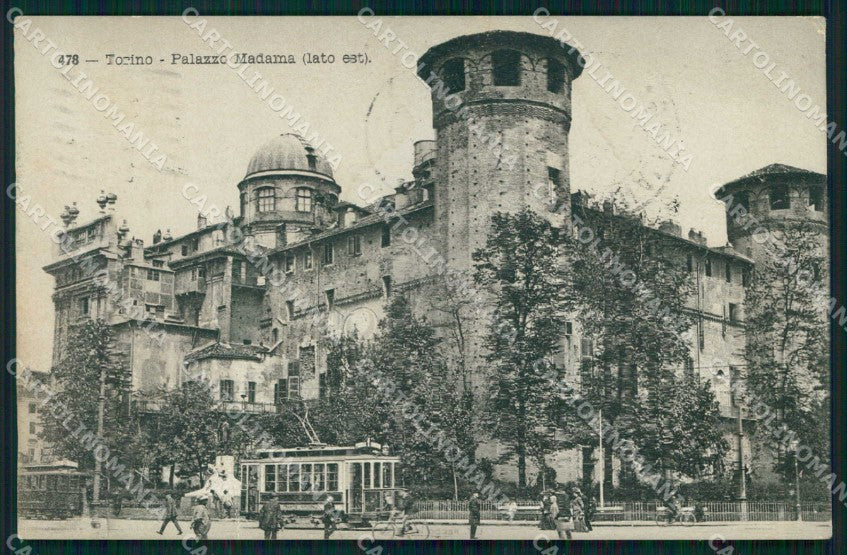 Torino Città Palazzo Madama Lato Est Tram cartolina MX0144 – fronte
