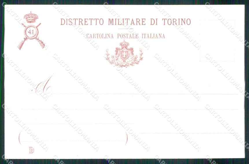 Torino 41° Regg Fanteria Distretto Militare Tricolore cartolina MX0206 – retro