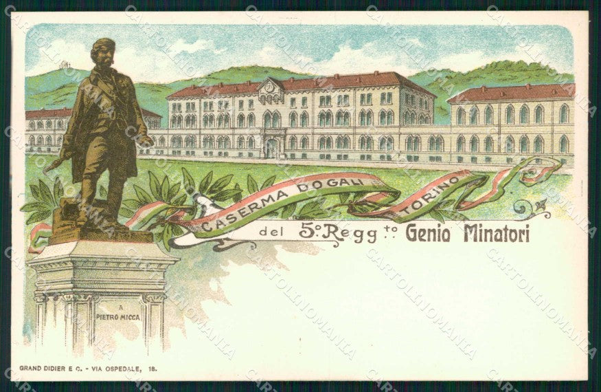 Torino Caserma Dogali V Reggimento Genio Minatori cartolina MX0212 – fronte