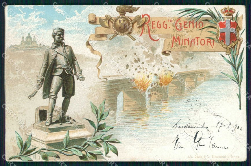 Torino V Reggimento Genio Minatori cartolina MX0213 – fronte