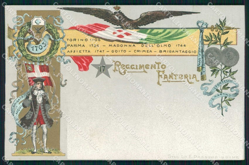 Torino 17° Reggimento Fanteria Brigata Acqui cartolina MX0217 – fronte