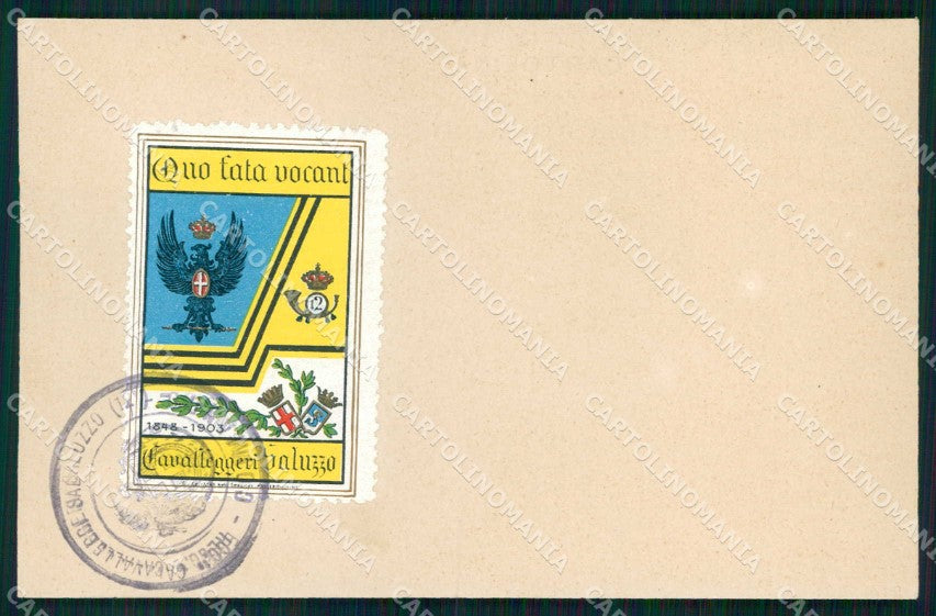 Torino 12° Reggimento Cavalleggieri Saluzzo Francobollo cartolina MX0220 – fronte