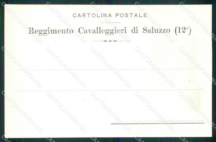 Torino 12° Reggimento Cavalleggieri Saluzzo Francobollo cartolina MX0220 – retro