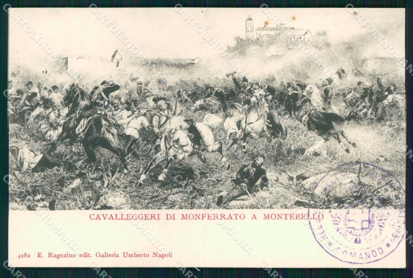 Torino Cavalleggeri Monferrato a Montebello cartolina MX0224 – fronte