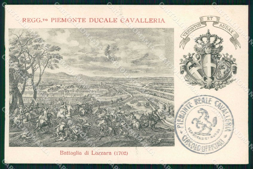 Torino Reggimento Piemonte Ducale Cavalleria Battaglia cartolina MX0226 – fronte