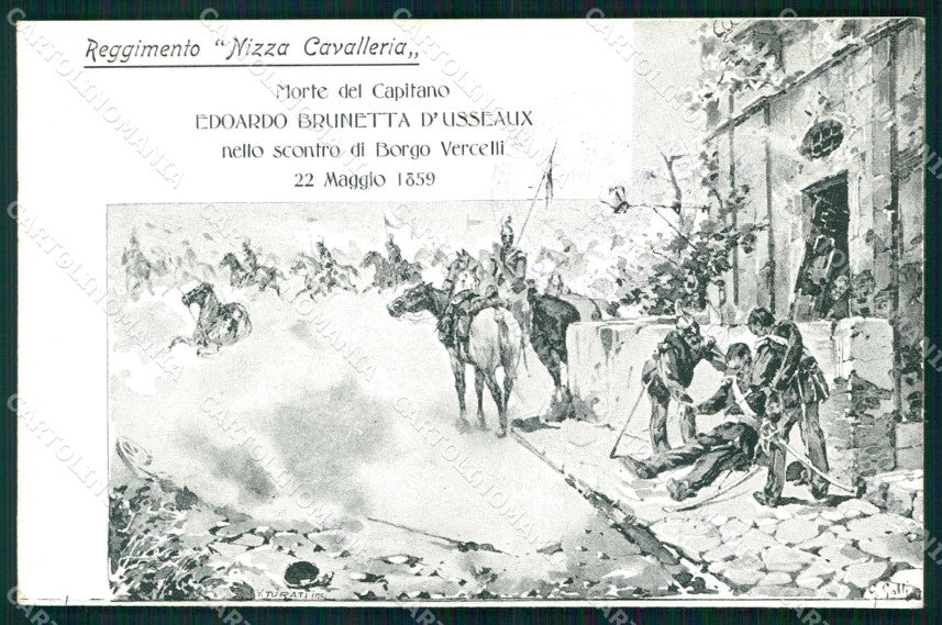 Torino Reggimento Nizza Cavalleria Morte Capitano cartolina MX0241 – fronte