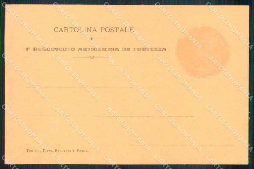 Torino I Reggimento Artiglieria Fortezza Santa Barbara cartolina MX0242 – retro