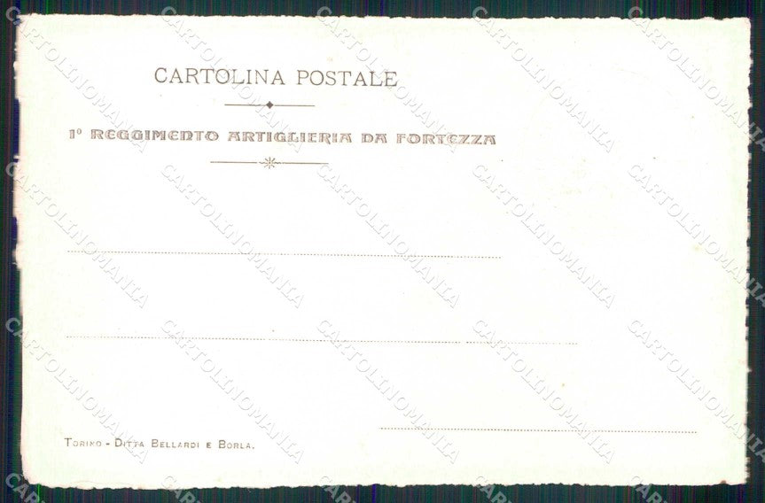 Torino I Reggimento Artiglieria Fortezza Santa Barbara cartolina MX0243 – retro