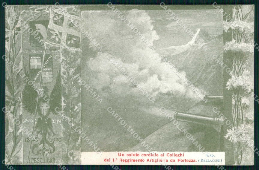 Torino Saluto Cordiale I Reggimento Artiglieria Fortezza cartolina MX0244 – fronte