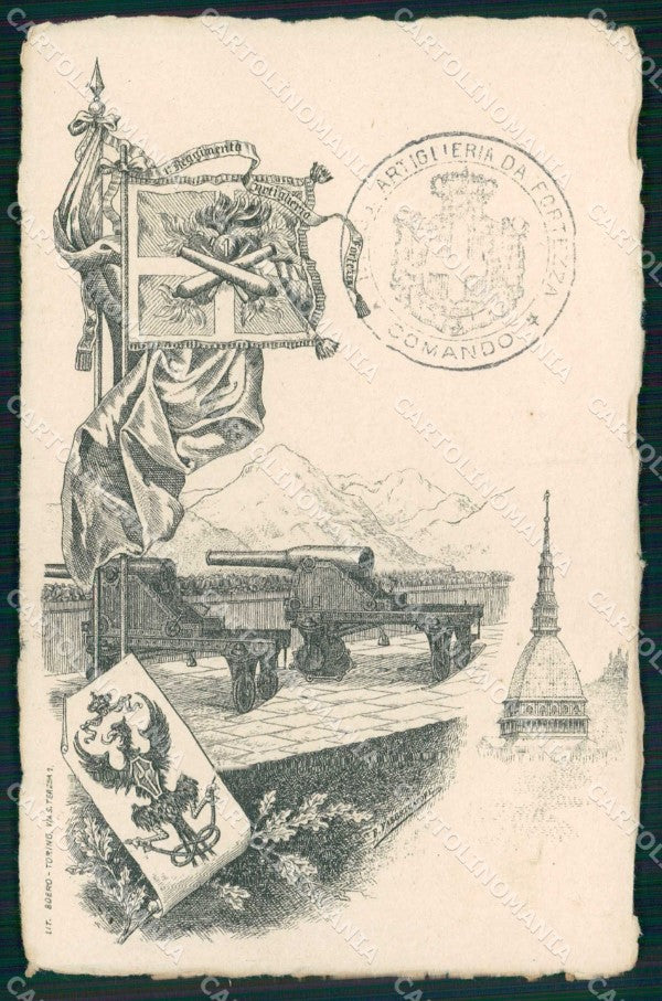 Torino I Reggimento Artiglieria Fortezza cartolina MX0247 – fronte