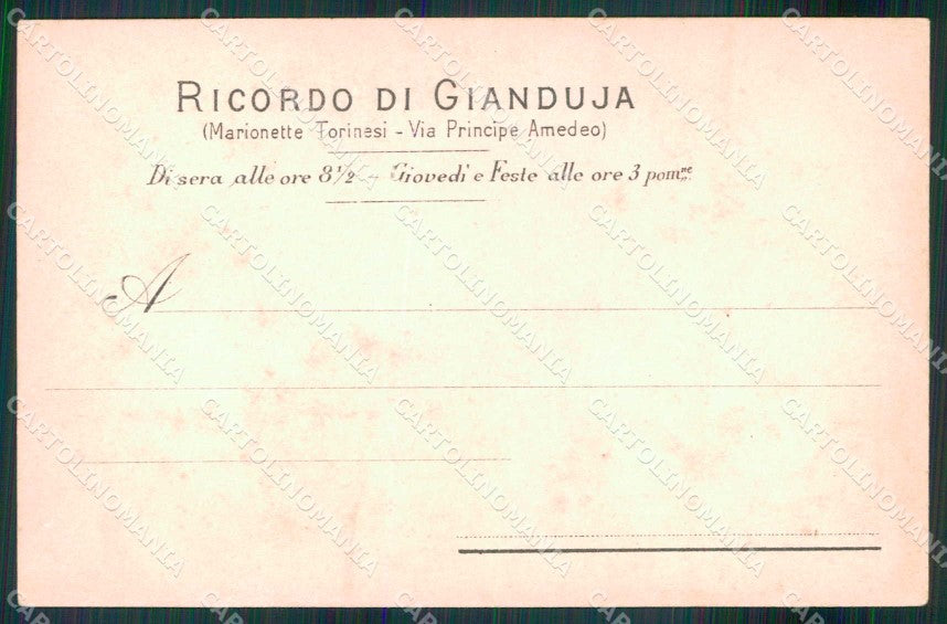 Torino Città Marionette Torinesi Gianduia Via Principe Amedeo cartolina MX0267 – retro