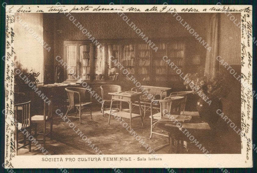 Torino Città Società Pro Cultura Femminile Sala Lettura cartolina MX0305 – fronte