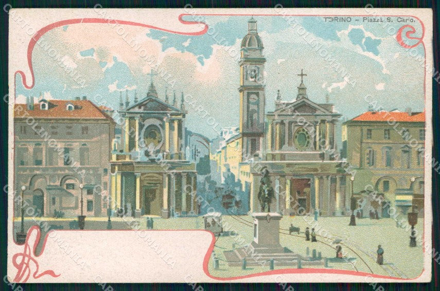 Torino Città Piazza San Carlo cartolina MX0323 – fronte