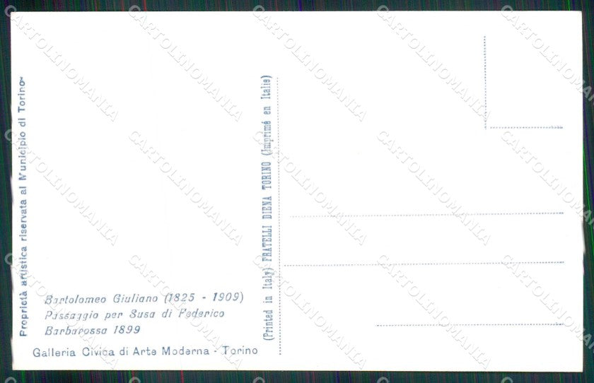 Torino Città Passaggio Federico Barbarossa per Susa Foto cartolina MX0341 – retro