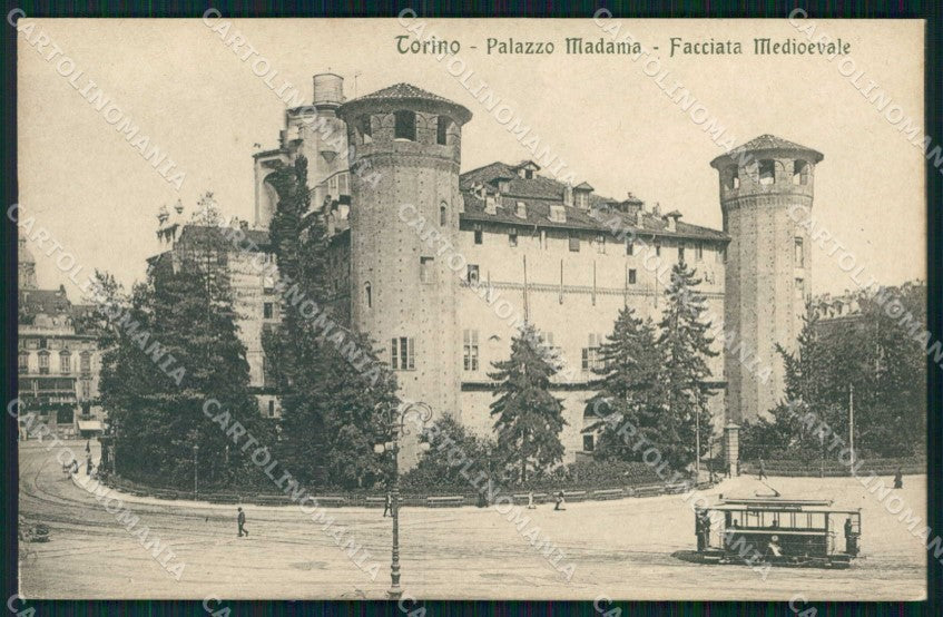 Torino Città Palazzo Madama Facciata Medioevale Tram cartolina MX0351 – fronte