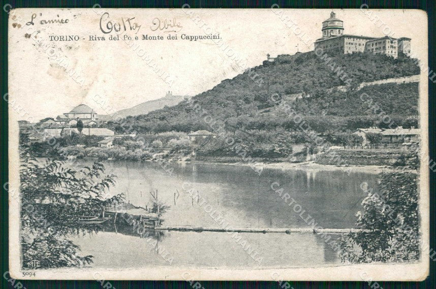 Torino Città Riva Po Monte dei Cappuccini cartolina MX0353 – fronte