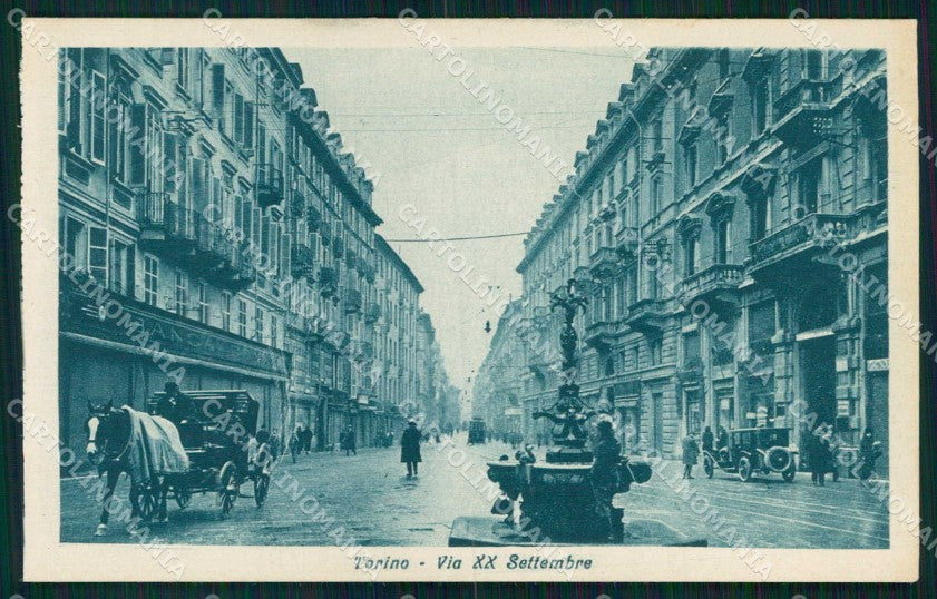 Torino Città Via XX Settembre Tram cartolina MX0361 – fronte