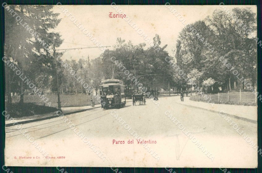 Torino Città Parco Valentino Tram Modiano 6609 PIEGA SCOLLATA cartolina MX0362 – fronte