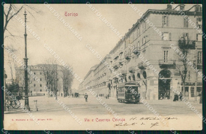 Torino Città Via Caserma Cernaia Tram Modiano 4151 cartolina MX0368 – fronte
