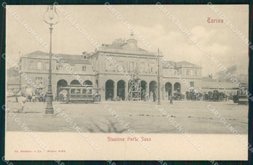 Torino Città Stazione Porta Susa Tram Modiano 4184 cartolina MX0377 – fronte