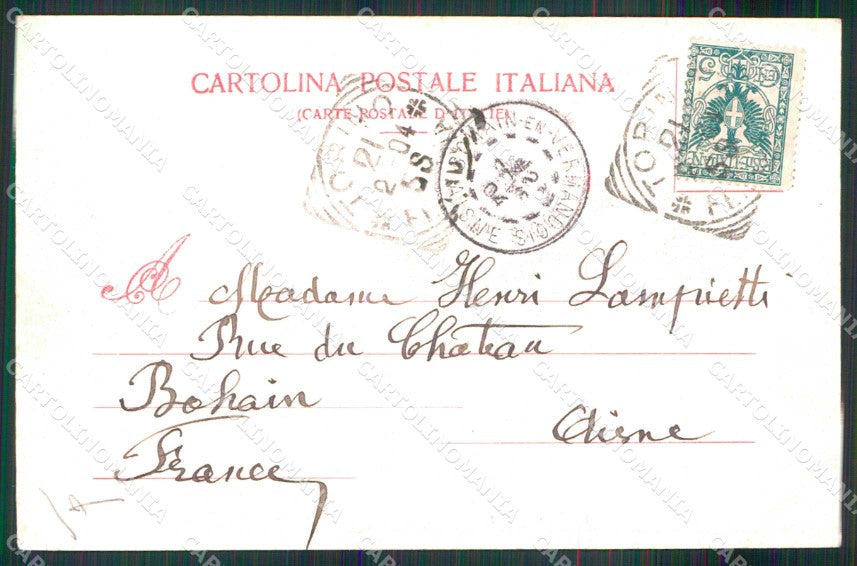 Torino Città Via Roma Tram Farmacia Modiano 4158 PIEGHINA cartolina MX0378 – retro