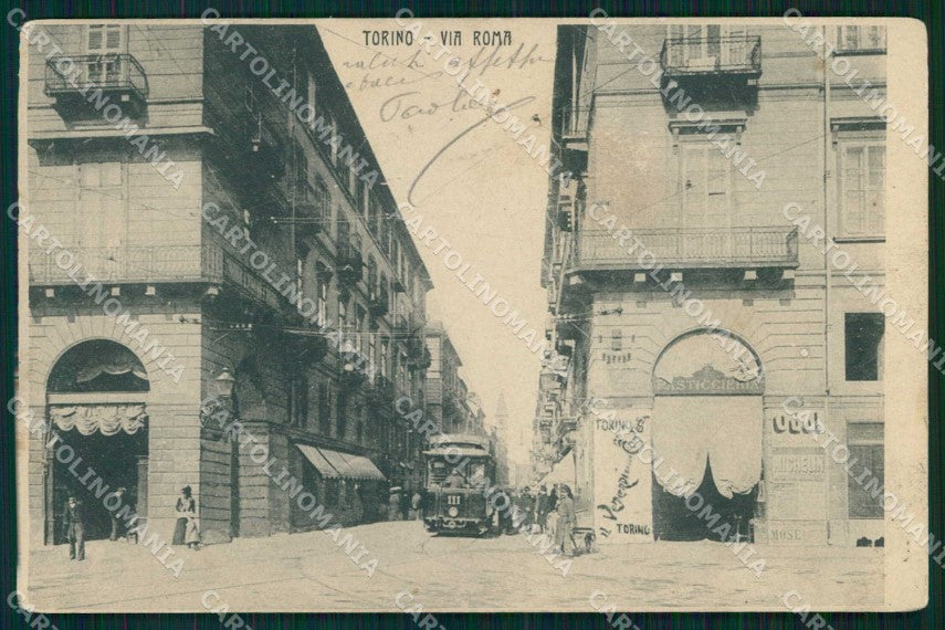 Torino Città Via Roma Tram cartolina MX0397 – fronte