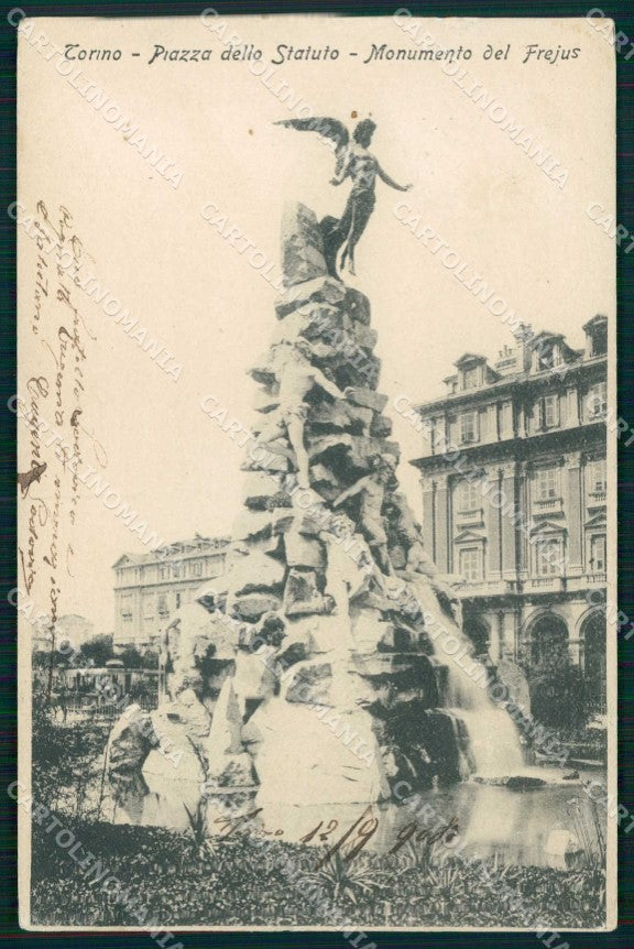 Torino Città Piazza Statuto Monumento del Frejus cartolina MX0415 – fronte